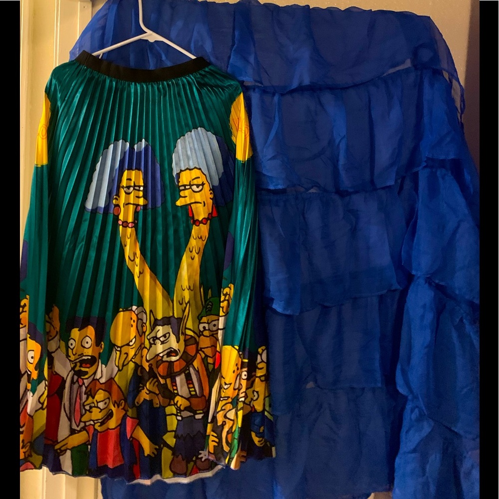 One size fits all Simpson twins long pleaded skirt